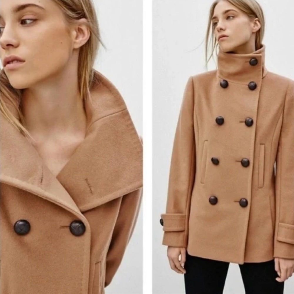 Aritzia Babaton Howell Tan Double-Breasted Coat